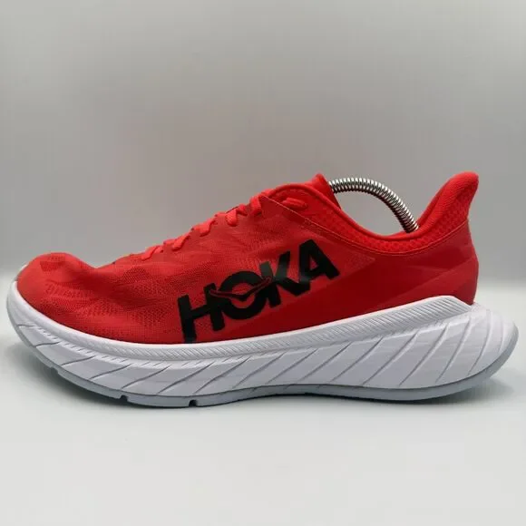 Hoka One One Carbon X 2 Men's Size 12.5 D Red White Running Shoes Sneakers - Picture 3 of 8